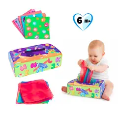 BABY - Juguete Caja Sensorial de 18 Pañuelos para Bebé D1