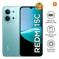 XIAOMI - CELULAR REDMI 15C 4RAM128GB COLOR VERDE MENTA
