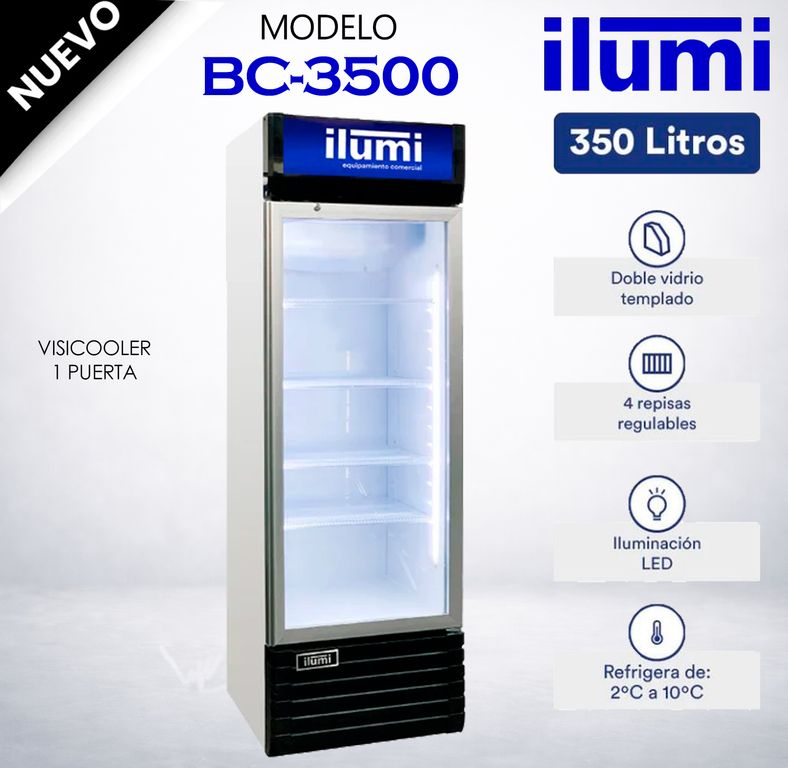 Exhibidor - Visicooler Vertical 350Lt 1 Puerta Vidrio BC-3500