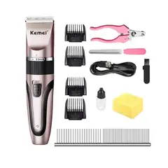KEMEI - Cortador de Pelo de Mascotas Kit Completo Recargable -