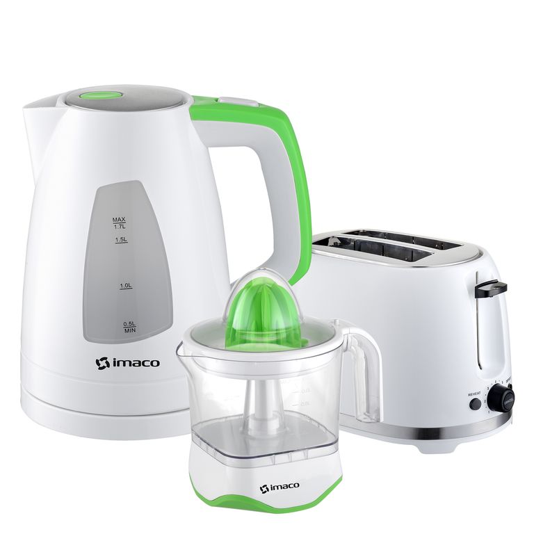 Combo tostadora 850w + exprimidor de citricos 1lt+ hervidor eléctrico 1.7lts