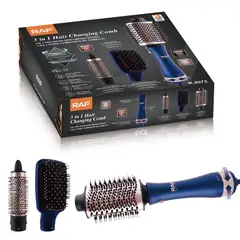 GENERICO - Cepillo Secador 3 en 1 RAF Intercambiable Alisador Voluminizador