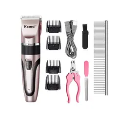 KEMEI - Cortador de Pelo de Mascotas Recargable Kit Completo