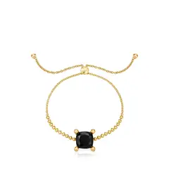 TOUS - PULSERA PLATA 1ªLEY BAÑO ORO ONIX 11MM