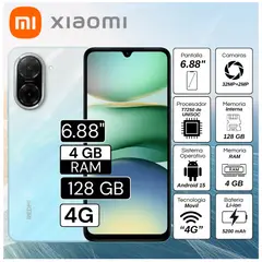 XIAOMI - Celular Redmi A5 4GB RAM 128GB 6.88" Pulg. Android 15 - Azul Océano