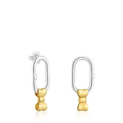 TOUS - ARETES LAZO PLATA Y BAÑO ORO 18K