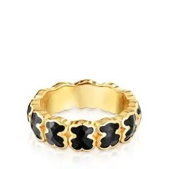 TOUS - Anillo Con Baño De Oro Sobre Plata Y Osos Icon Color