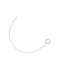 TOUS - Pulsera cadena de acero y anilla de oro Hold
