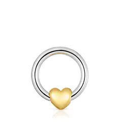 TOUS - DIJE COLGANTE PLATA BAÑO CORAZON BICOLOR