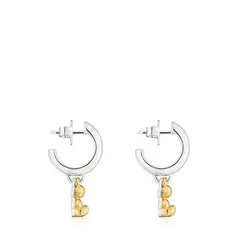 TOUS - Aretes Plata 1ªley Baño Oso Bicolor