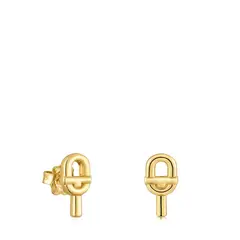 TOUS - PENDIENTES PLATA 1ªLEY BAÑO ORO 14MM