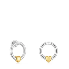 TOUS - ARETES CIRCULO FLECHAZO PLATA BICOLOR
