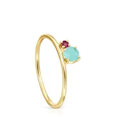 TOUS - Sortija Oro 1 Ley Amazonita Gema* N12