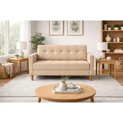 ARTSOFA - Sofá Dos Cuerpos Nova Beige Oscuro + obsequio