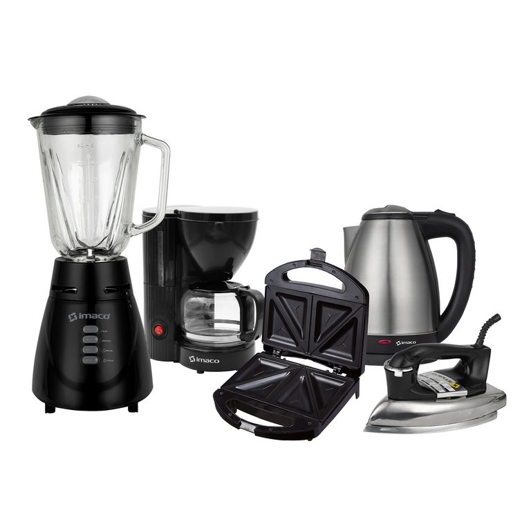 Pentacombo Licuadora BL4125VN + Hervidor KE1801 + Sandwichera IST101N + Cafetera ICM608N + Plancha I1700
