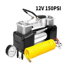 GENERICO - COMPRESOR AIRE DOBLE PISTON AUTO CAMIONETA INFLADOR LLANTA