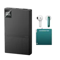 REMAX - Power Bank 10,000mAh Carga Rápida 22.5W FP-8 + Audífonos Bluetooth Monster XKT17 Verde