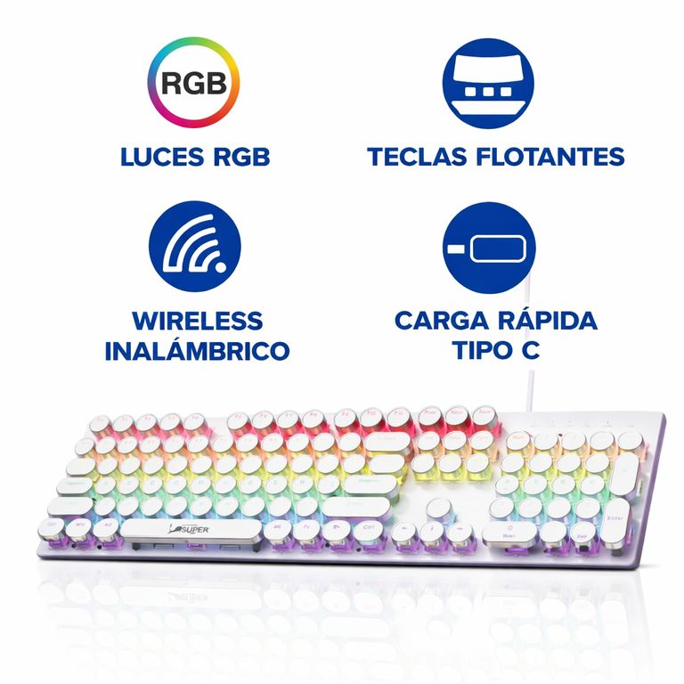 Teclado Mecánico Gamer RGB Inalámbrico