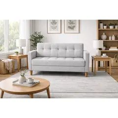 ARTSOFA - Sofá Dos Cuerpos Nova Gris Plata + obsequio