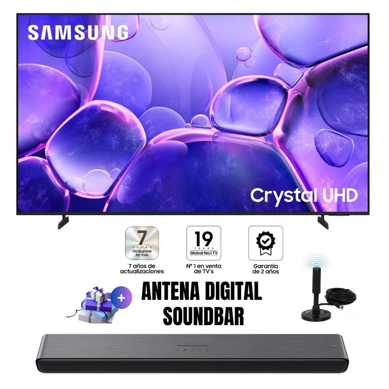 Televisor Smart TV 65 Crystal UHD 4K UN65U8000FGXPE + Ant + Soundbar