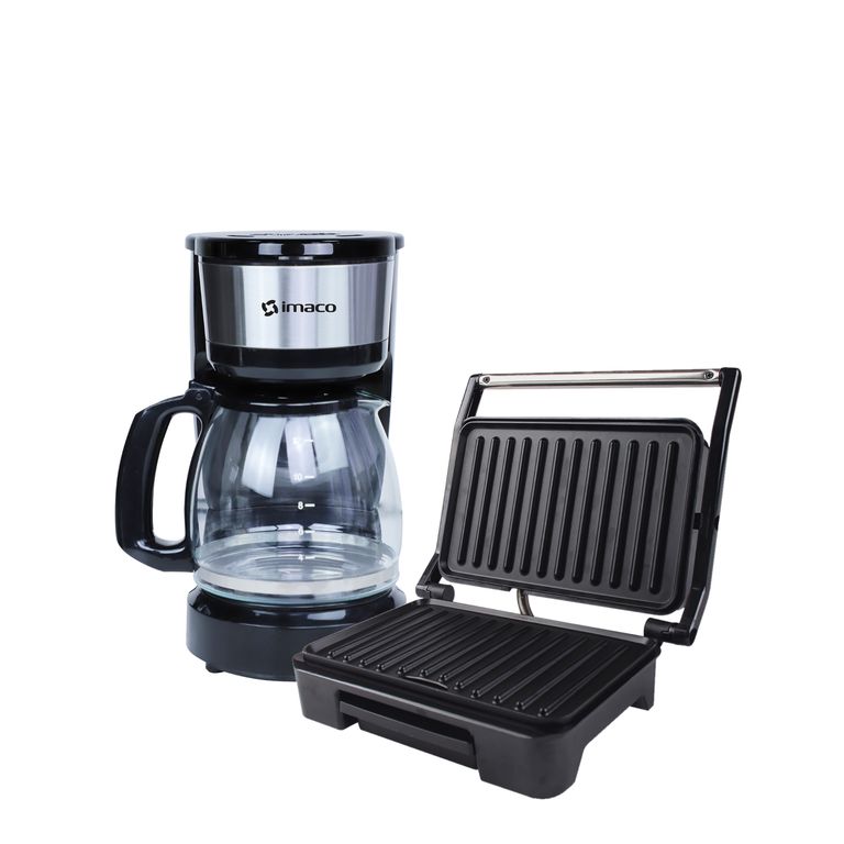 Combo Cafetera electrica 12 tazas + Mini grill panini