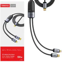 TRANYOO - Cable Datos C A Lightning Y C A C Modelo T-Xs8 100w
