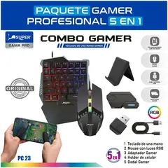 OEM - Combo Teclado De Mano + Accesorios Gamer 5 En 1
