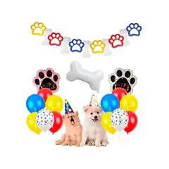 GENERICO - Globos de cumpleaños para perrito Decoración temática adorable