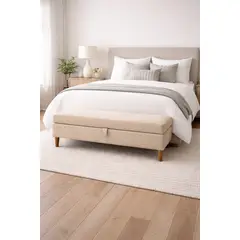 ARTSOFA - Banqueta Baúl Duvall Beige Antifluido + Obsequio
