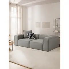 AMOBLART - SECCIONAL DUBBY PLATA +2 COJINES REGALO