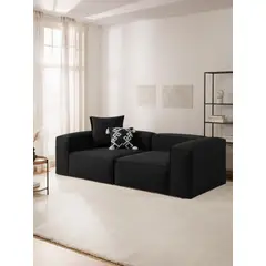 AMOBLART - SECCIONAL DUBBY NEGRO +2 COJINES REGALO