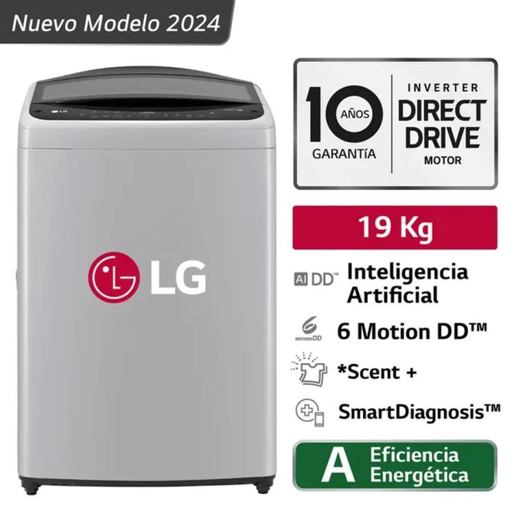Lavadora de Carga Superior 19 Kg Gris WT19DV6T