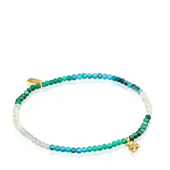 TOUS - PULSERA PLATA BAÑO GEMA VERDE