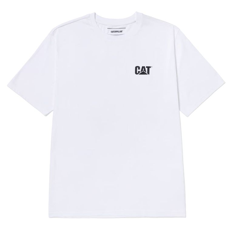 Polo Hombre Cat Small Logo Blanco