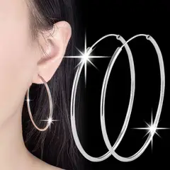 GENERICO - ARGOLLAS BAÑADOS EN PLATEADOS 925 AROS ARETES MUJER MODA LUJO GENIEKA