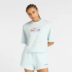 NEW BALANCE - Polo Mujer Reimagined Relaxed T-shirt Gris