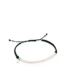 TOUS - PULSERA DE PLATA CORDÓN VERDE