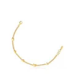 TOUS - PULSERA PLATA1ªLEY BAÑO ORO MOTIVO CADEN