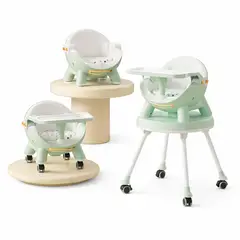 BABYPAL - Silla Comedor Multifuncional 4 en 1 con Ruedas y Bandeja