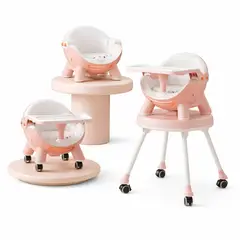 BABYPAL - Silla Comedor Multifuncional 4 en 1 con Ruedas y Bandeja