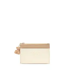 TOUS - MONEDERO TARJETERO AUDREE SAFFIANO BEIGE