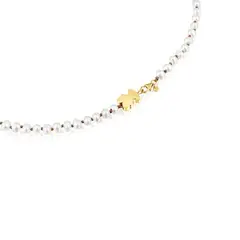 TOUS - Collar Oro Ley Oso 10Mm Perla 45Cm