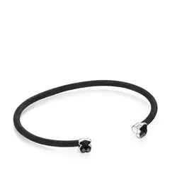 TOUS - Pulsera estrecha de acero IP negro y ónix Mesh Color