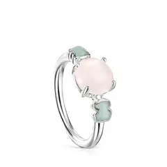 TOUS - SORTIJA PLATA 1ªLEY CUARZO AMAZONITA N14