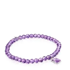 TOUS - PULSERA AMATISTAS PLATA 1 LEY OSO
