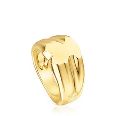 TOUS - SELLO PLATA 1ªLEY BAÑO ORO 10MM OSO N12