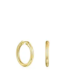 TOUS - Aretes Aro Pequeños Con Baño De Oro 18 Kt Sobre Plata Basics