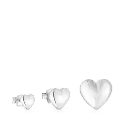 TOUS - PACK DE ARETES DE PLATA CORAZÓN GARDEN OF LOVE