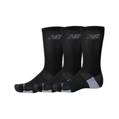 NEW BALANCE - Medias Unisex Adulto Performance Cushioned Crew 3 Pack Negro