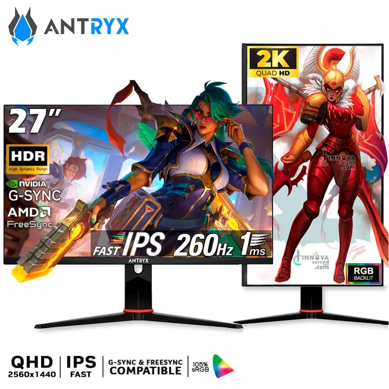 MONITOR GAMING XTREME VISION IPX2755QPXOP, 27 Fast IPS, 2K QHD, 260Hz, 1ms, G-Sync